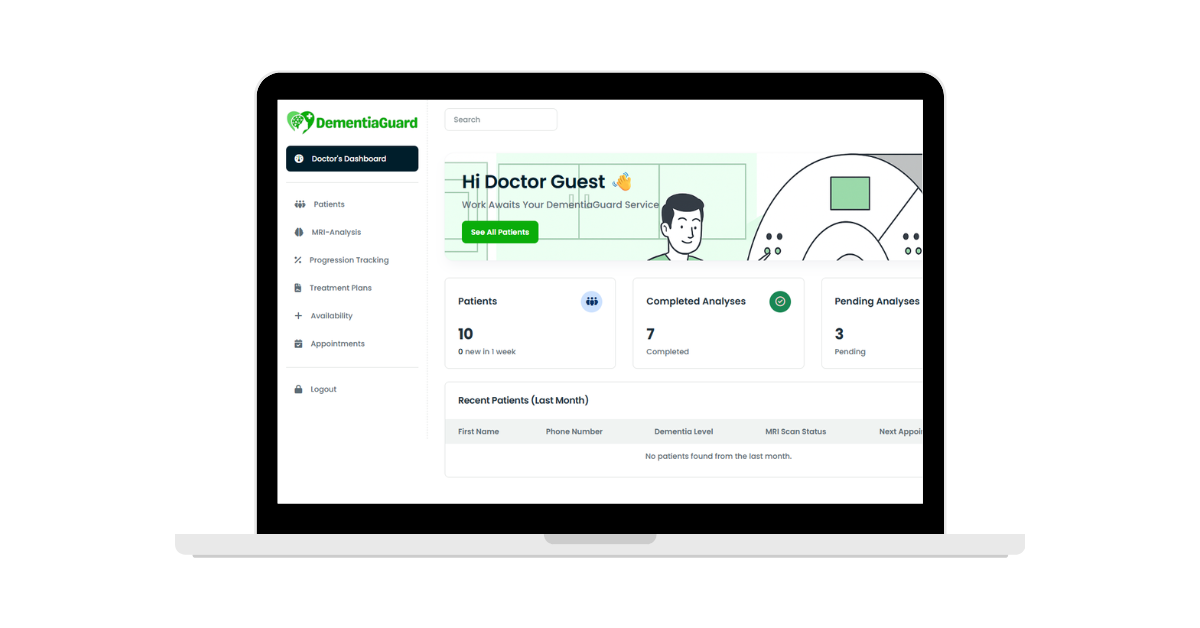Doctor-side dashboard interface